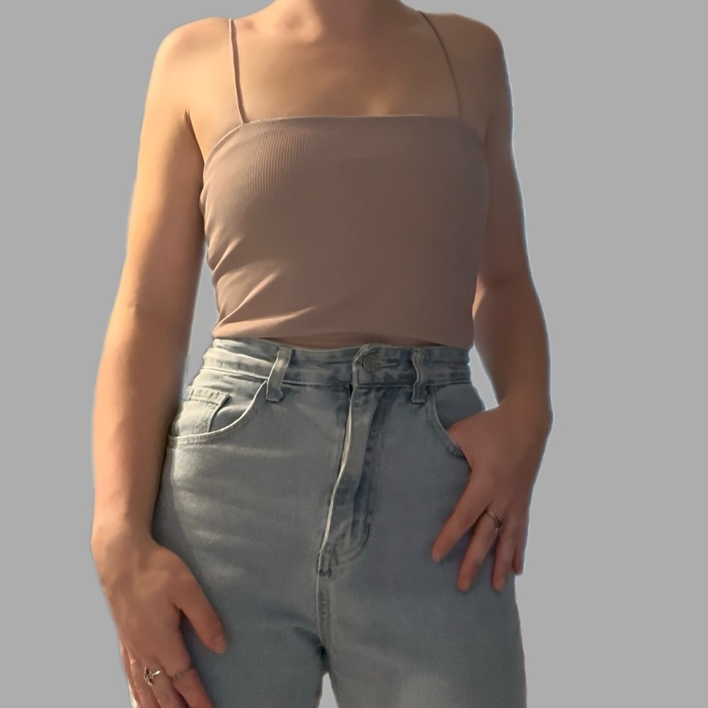 Mauve Purple Ribbed Cami Top